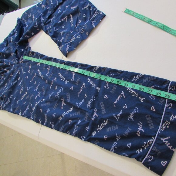 Victorias Secret Blue 'Script' Lightweight Cotton Pajama Pants Medium - Picture 9 of 11
